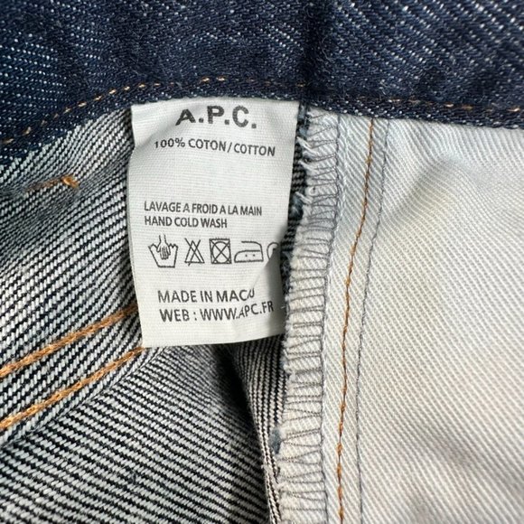 APC Rescue Jean Droit Selvedge Stiff Denim Red Line 30x29 Men's Straight Indigo - Picture 9 of 9